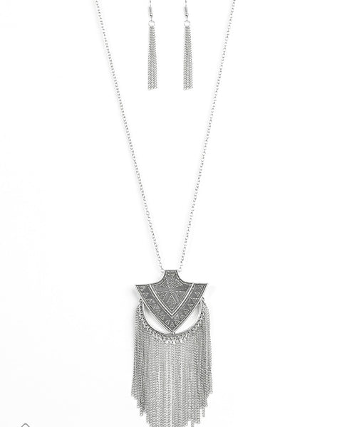 Hunt Or Be Hunted ~ Silver Long Necklace