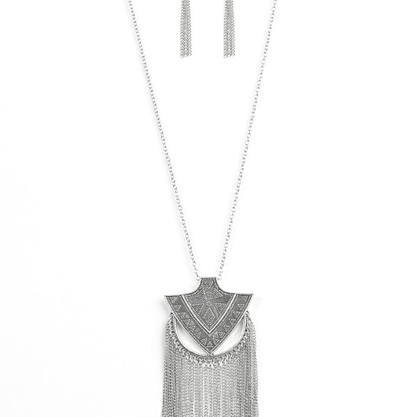 Hunt Or Be Hunted ~ Silver Long Necklace