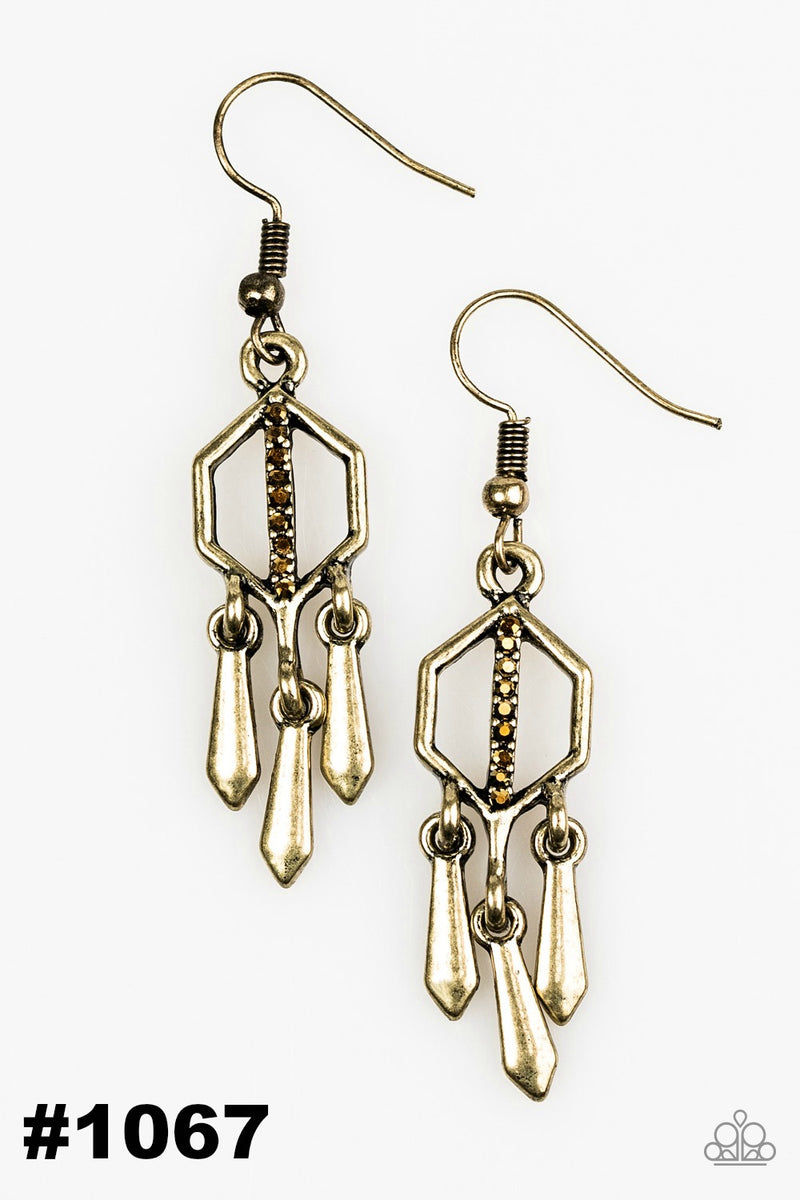 Leading Edge ~ Brass Earrings