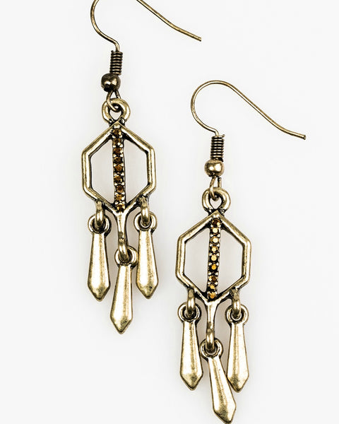 Leading Edge ~ Brass Earrings