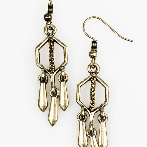 Leading Edge ~ Brass Earrings
