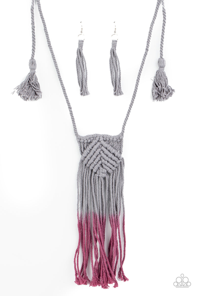 Look At Macrame Now ~ Purple Necklace