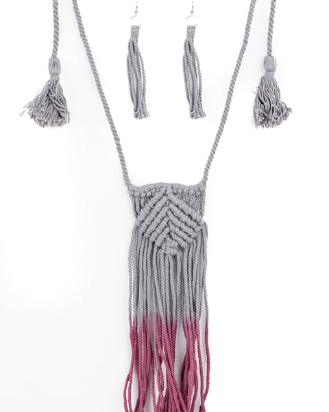 Look At Macrame Now ~ Purple Necklace