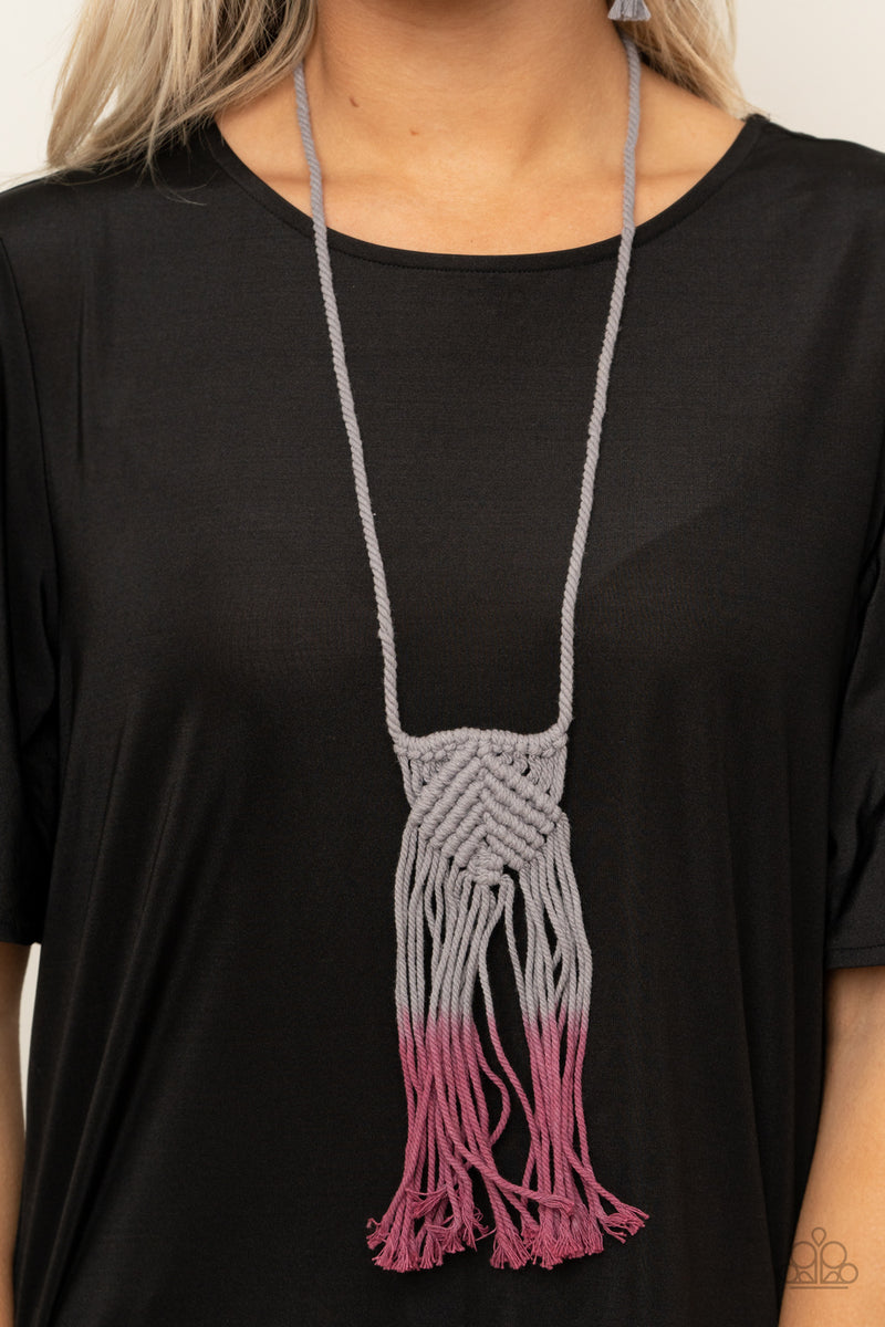 Look At Macrame Now ~ Purple Necklace