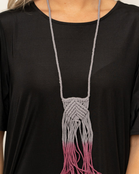 Look At Macrame Now ~ Purple Necklace