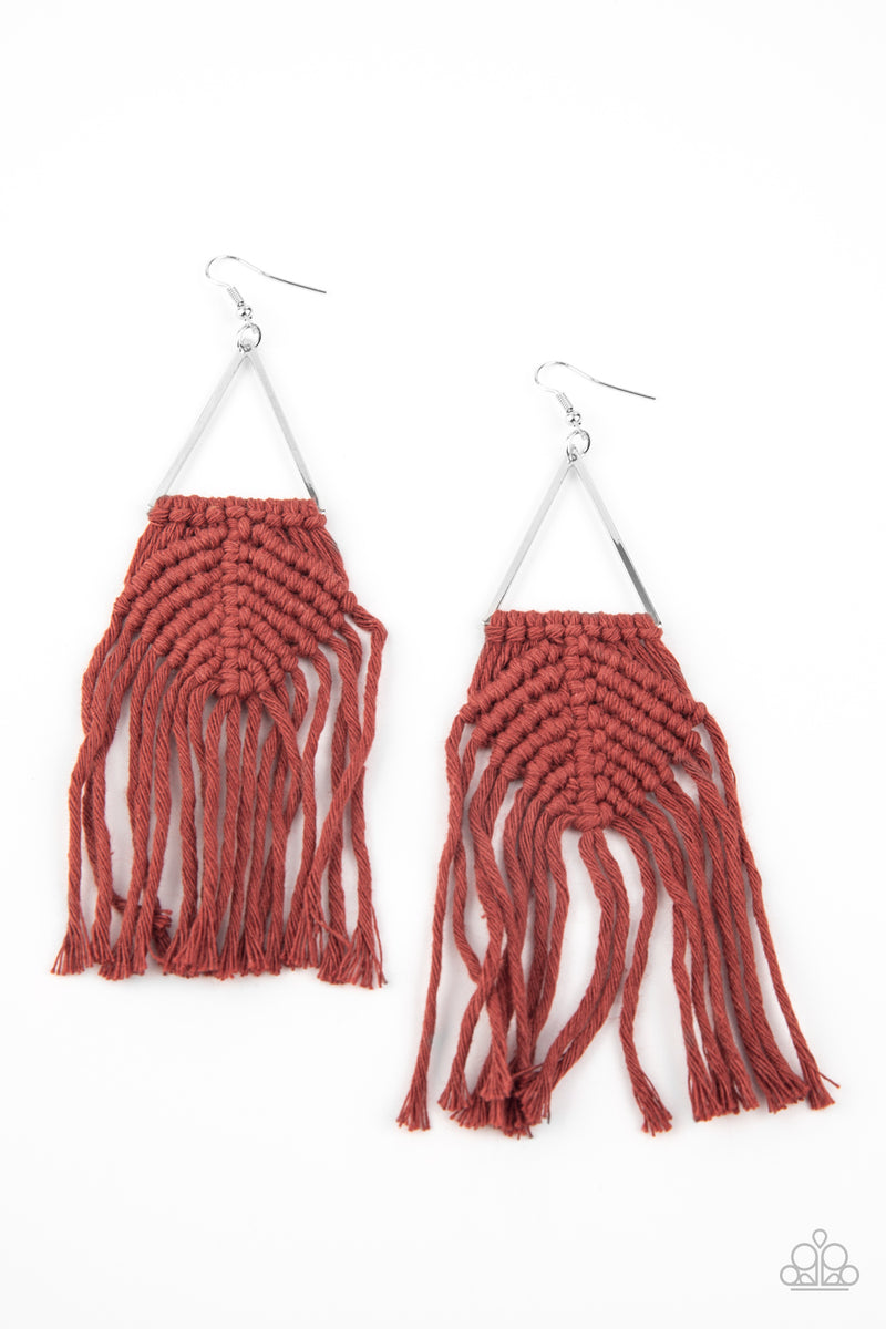 Macrame Jungle ~ Brown Earrings