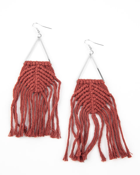 Macrame Jungle ~ Brown Earrings