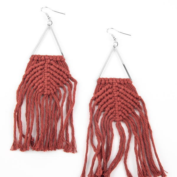 Macrame Jungle ~ Brown Earrings