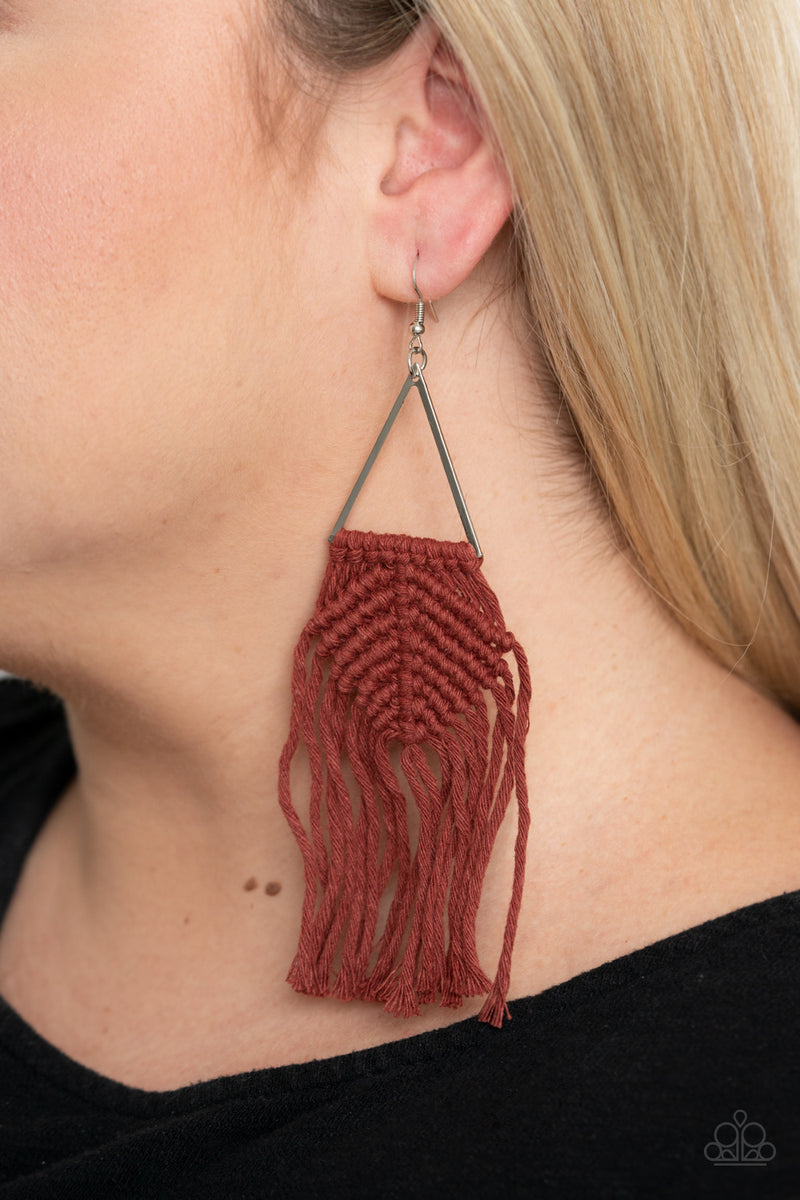 Macrame Jungle ~ Brown Earrings