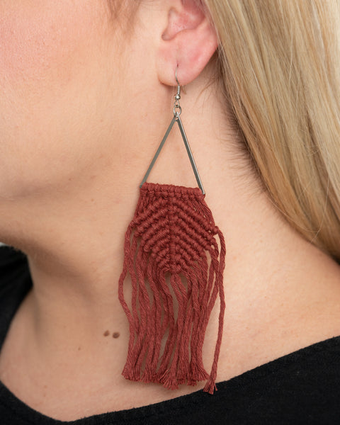 Macrame Jungle ~ Brown Earrings