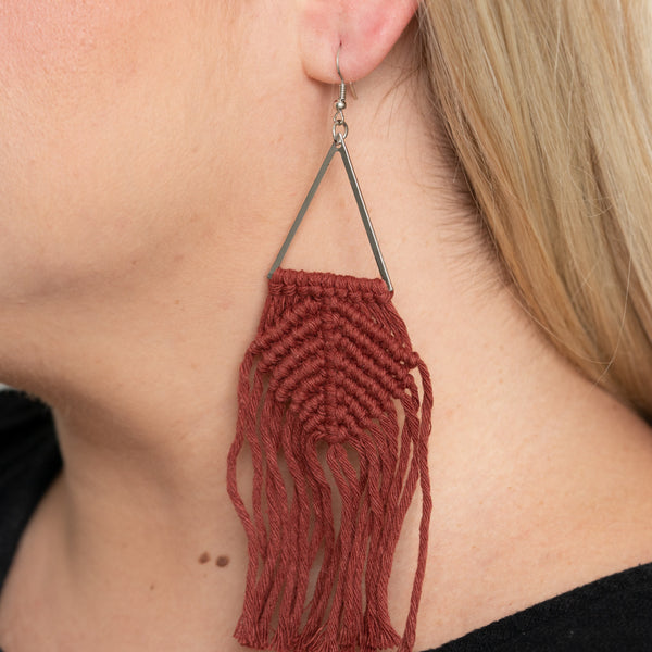 Macrame Jungle ~ Brown Earrings