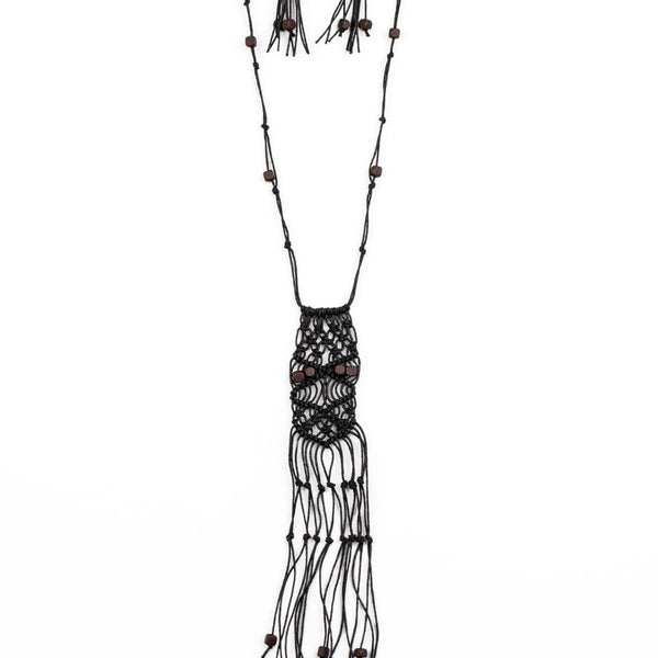 Macrame Majesty ~ Black Necklace