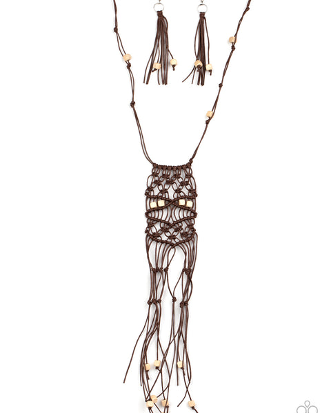 Macrame Majesty ~ Brown Necklace