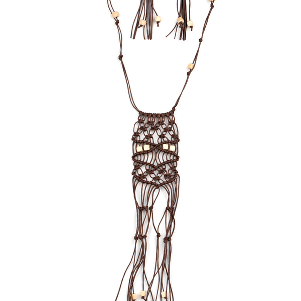 Macrame Majesty ~ Brown Necklace