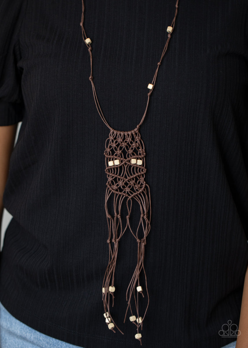 Macrame Majesty ~ Brown Necklace