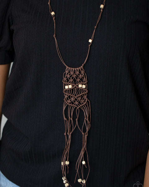Macrame Majesty ~ Brown Necklace