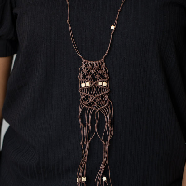 Macrame Majesty ~ Brown Necklace