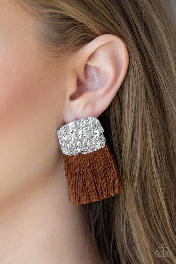 Plume Bloom ~ Brown Earrings