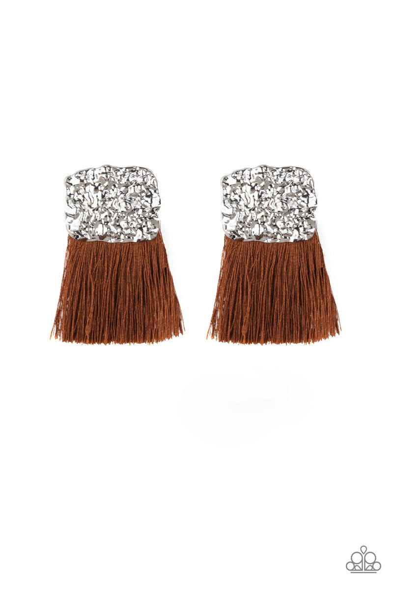 Plume Bloom ~ Brown Earrings