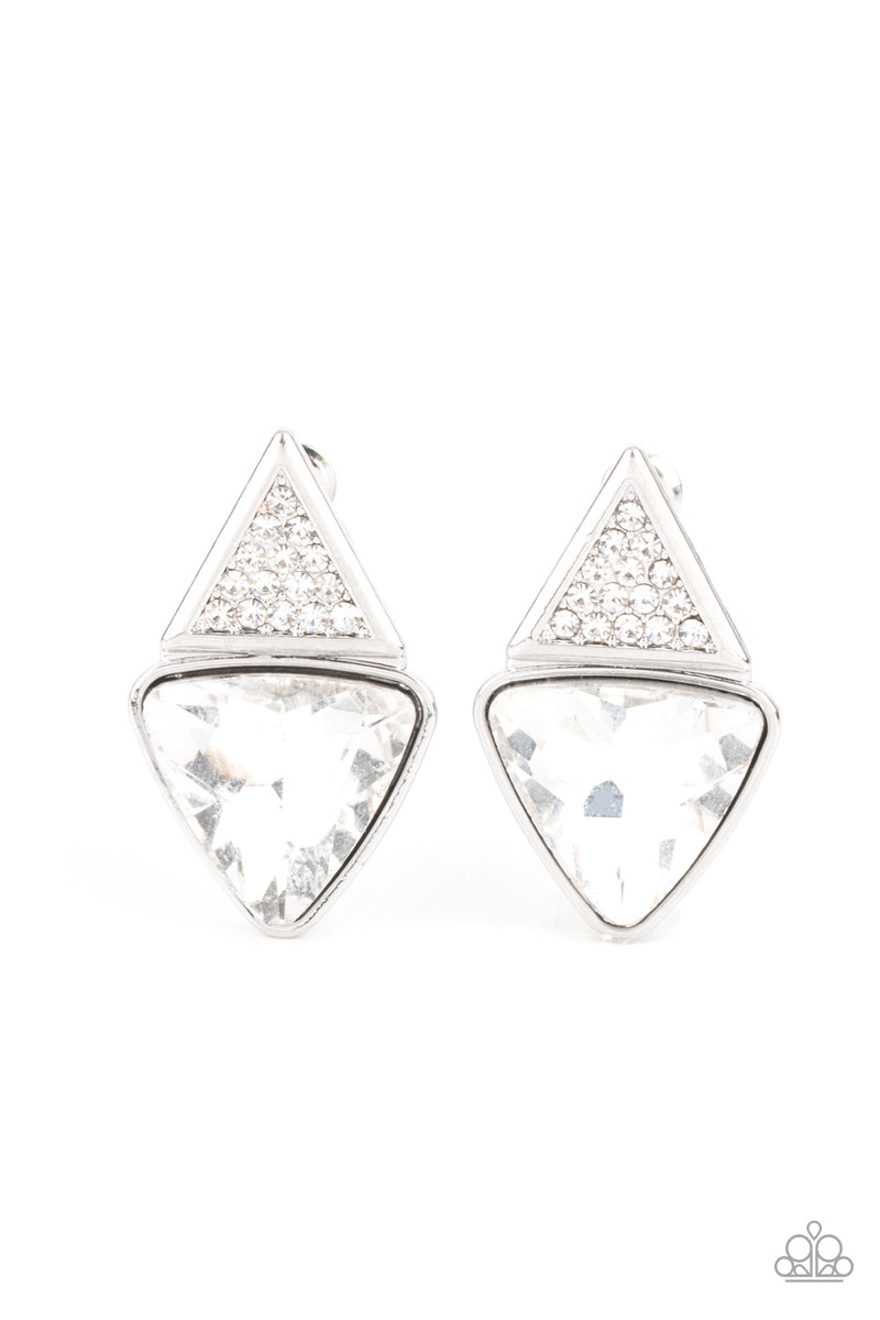 Risky Razzle ~ White Earrings