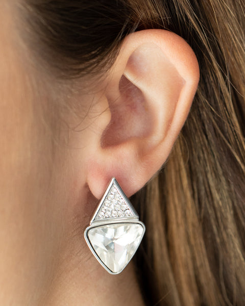 Risky Razzle ~ White Earrings