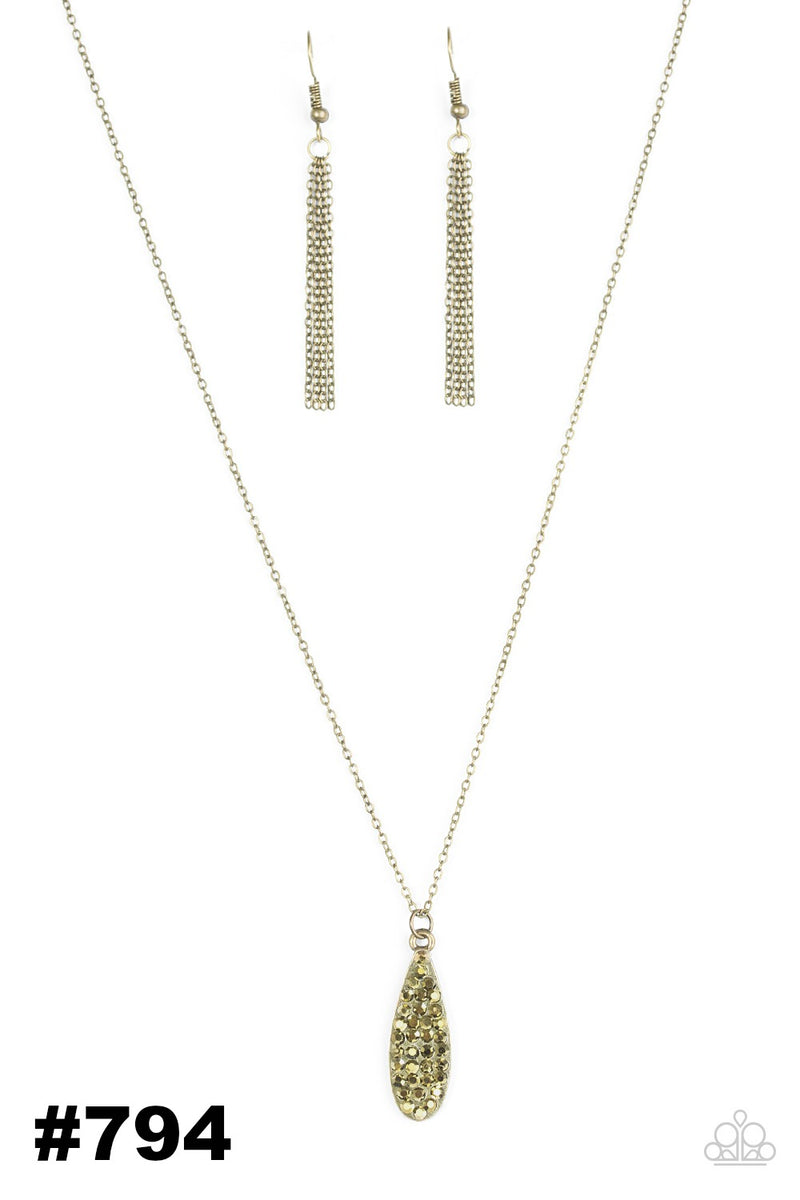 She Just Shines ~ Brass Long Necklace