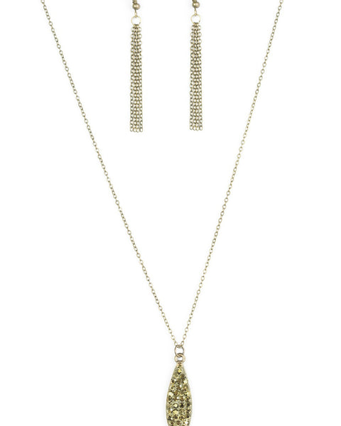 She Just Shines ~ Brass Long Necklace