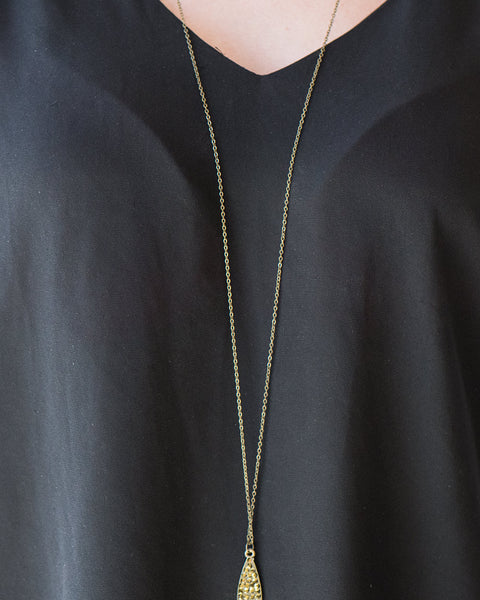 She Just Shines ~ Brass Long Necklace