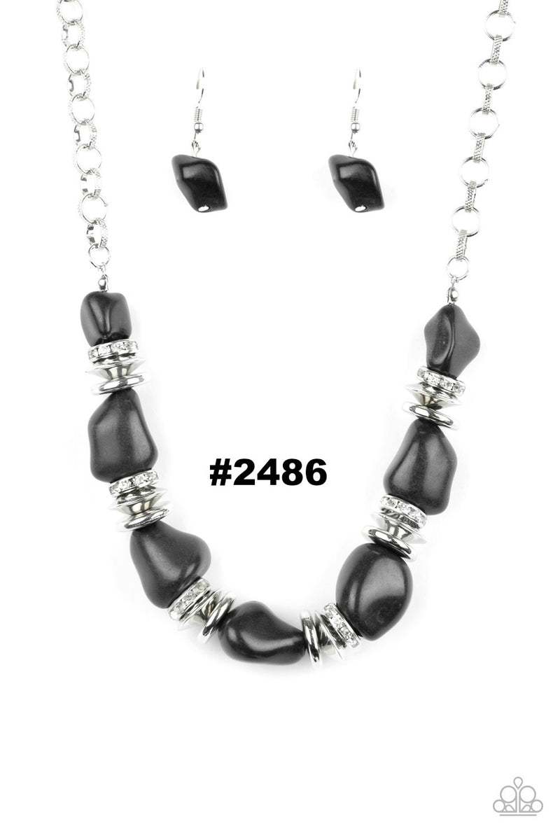 Stunningly Stone Age ~ Black Necklace