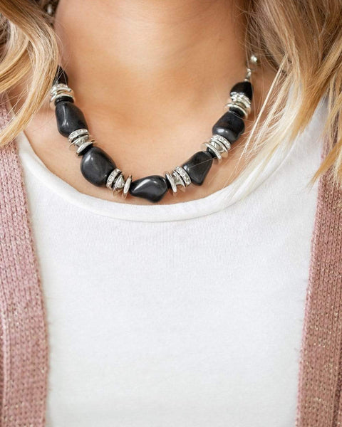 Stunningly Stone Age ~ Black Necklace