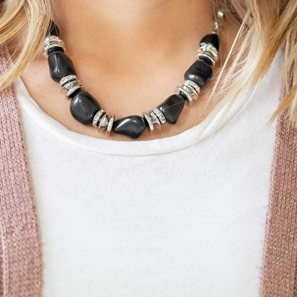 Stunningly Stone Age ~ Black Necklace
