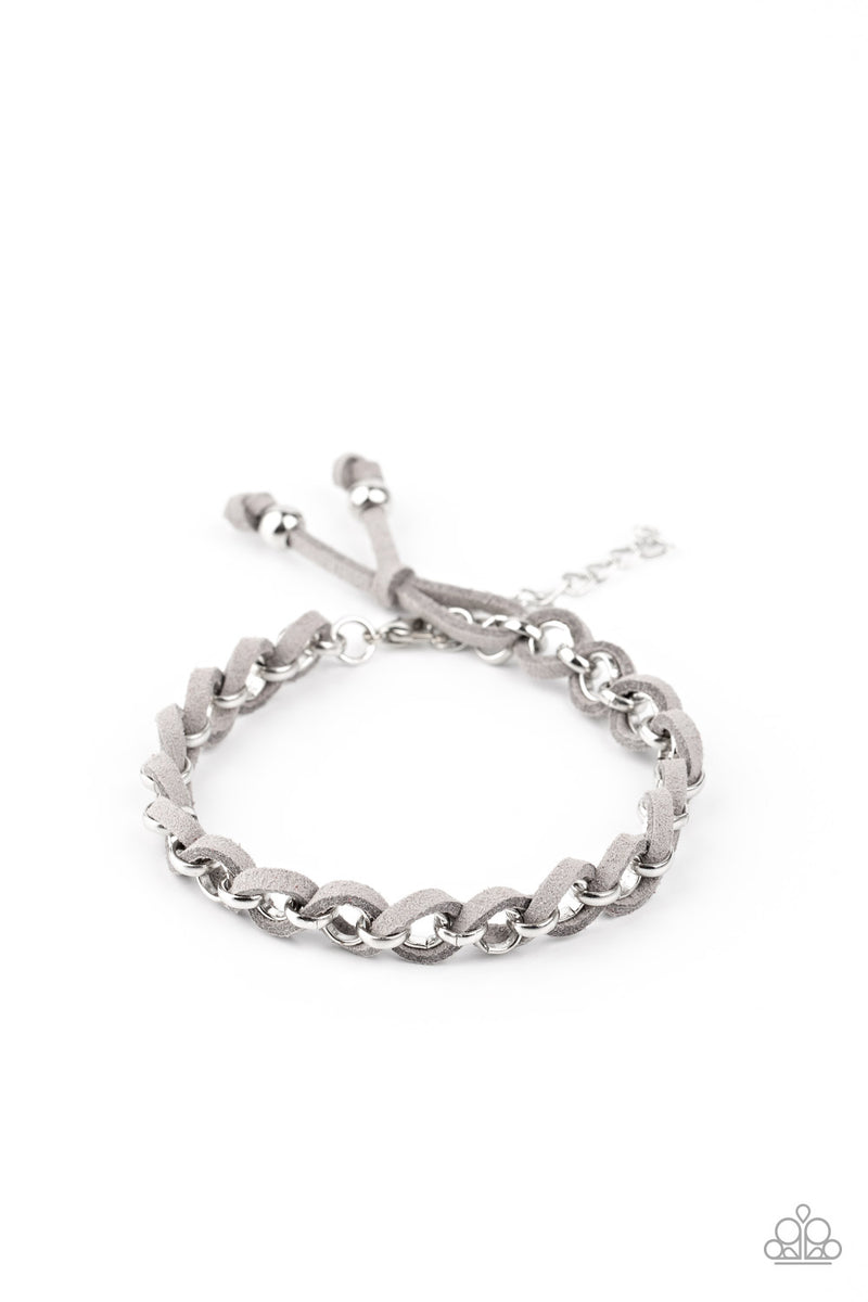 Suede Side To Side ~ Silver Bracelet