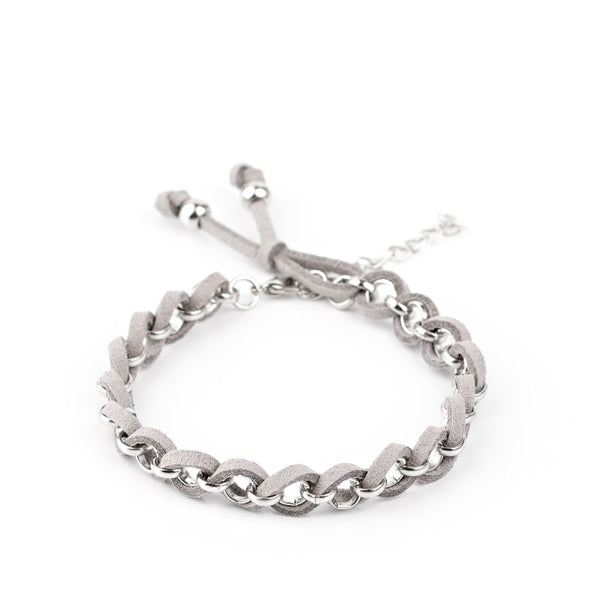 Suede Side To Side ~ Silver Bracelet