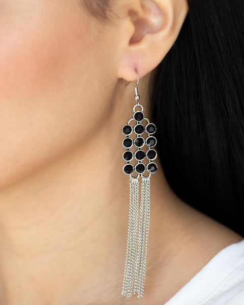 Tasteful Tassel ~ Black Earrings
