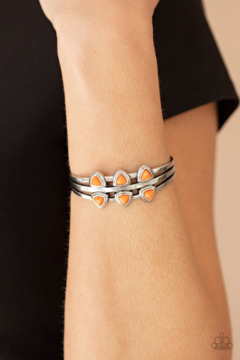 Tribal Triad ~ Orange Bracelet