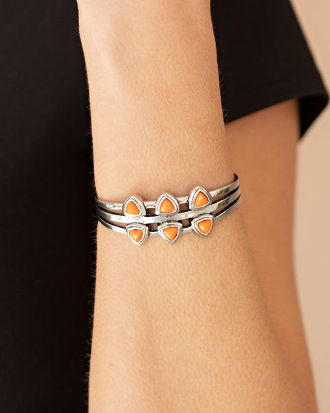 Tribal Triad ~ Orange Bracelet