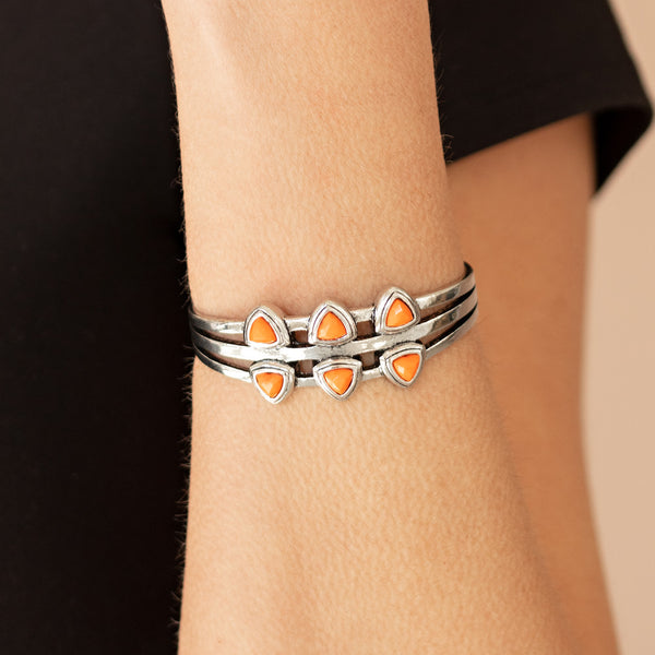 Tribal Triad ~ Orange Bracelet