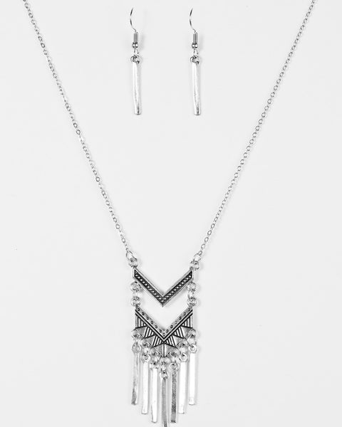 Wayward Winds ~ Silver Long Necklace