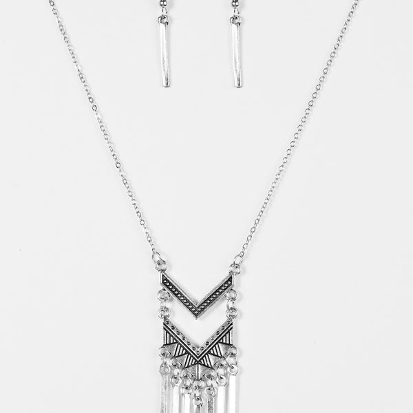Wayward Winds ~ Silver Long Necklace