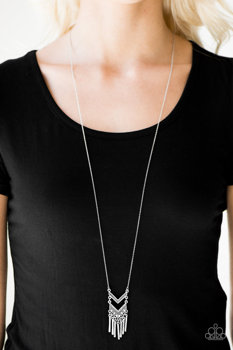 Wayward Winds ~ Silver Long Necklace