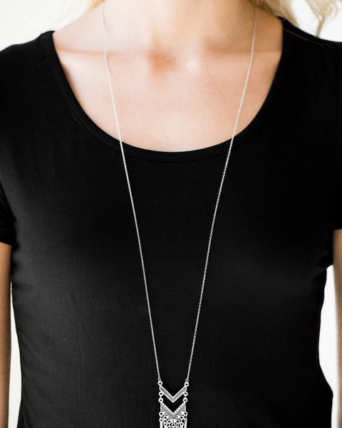 Wayward Winds ~ Silver Long Necklace