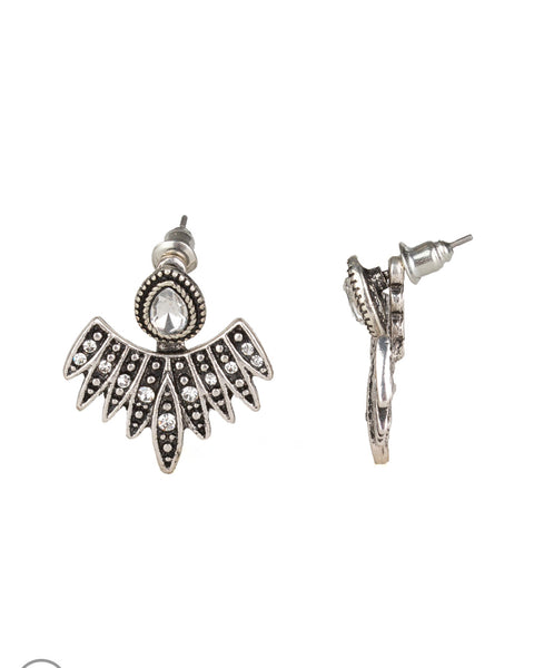 Wing Fling ~ White Earring