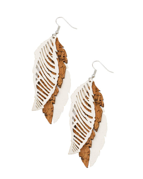 WINGING Off The Hook ~ White Earrings