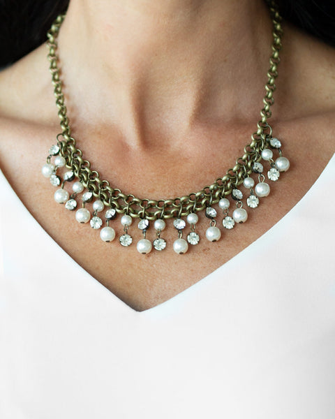 You May Kiss The Bride ~ Brass Necklace