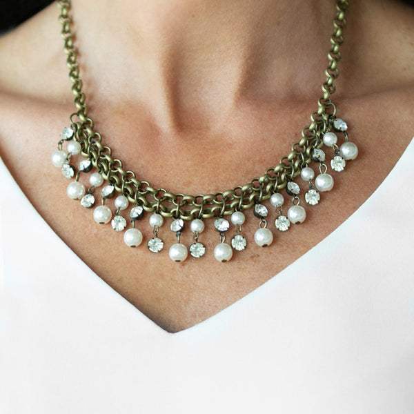 You May Kiss The Bride ~ Brass Necklace